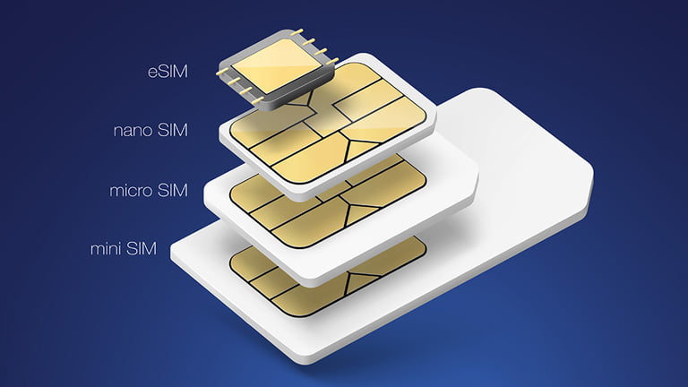 A stack of SIM cards to explaining the evolution of SIM card and what is eSIM